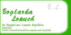 boglarka lopuch business card